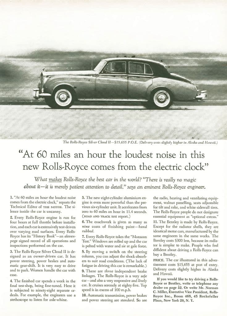 At 60 MPH the Loudest Noise Comes from the Electric Clock